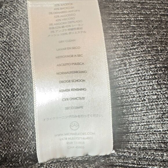 MICHAEL Michael Kors Grey Silver Sequin V-Neck Button Front Cardigan Sweater SzM - Picture 8 of 10